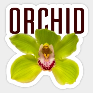 Green Orchid with Text Sticker